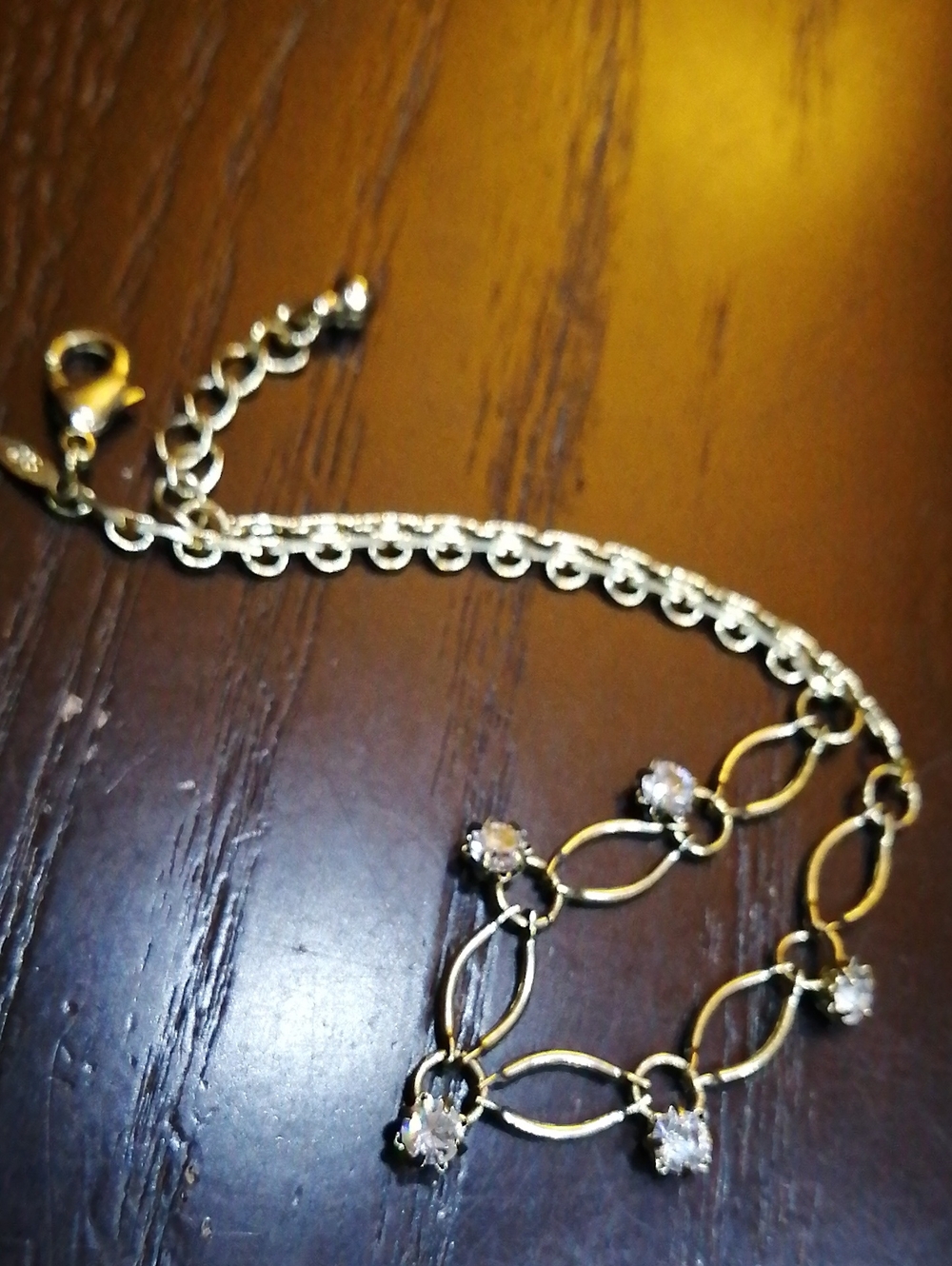 Avon Sparkling Crystals Vintage Adjustable Anklet 10" Long